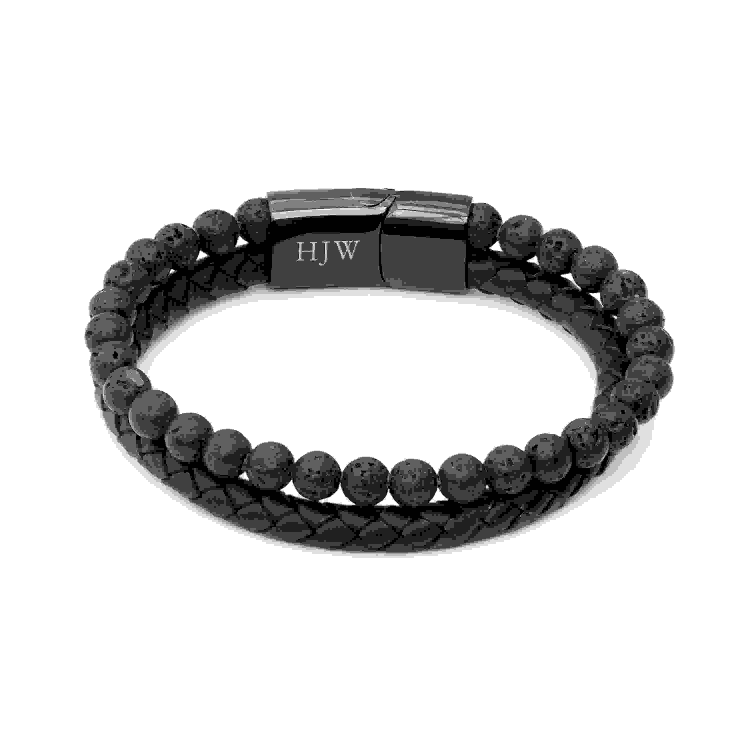 Personalised Men’s Black Rune Duo Bracelet