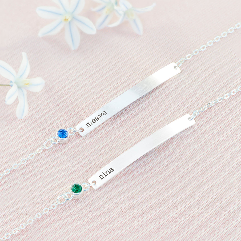 Personalised Silver Birthstone Swarovski Crystal Bracelet