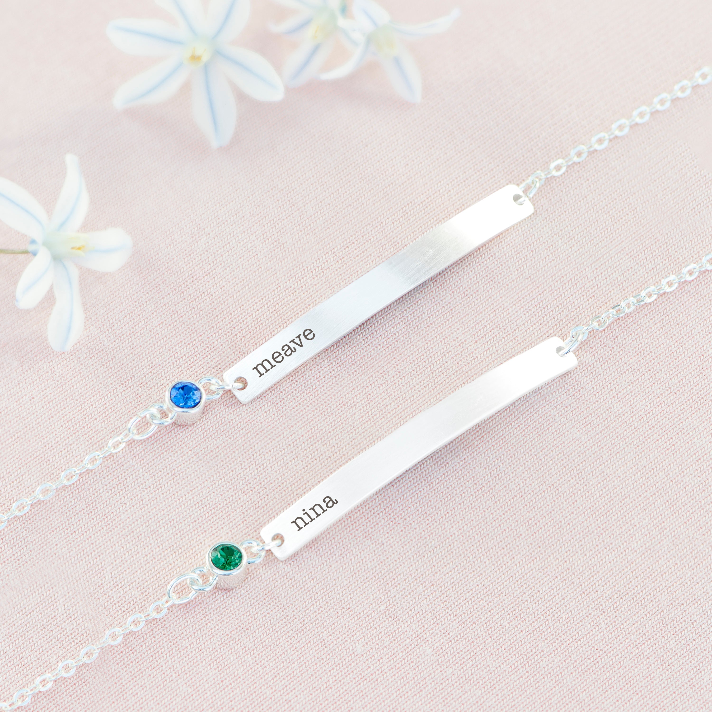 Personalised Silver Birthstone Swarovski Crystal Bracelet