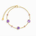 Bracelet Saphir Rose & Améthyste en Vermeil 18 carats