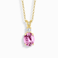Collier pendentif saphir rose en vermeil d'or 18 carats