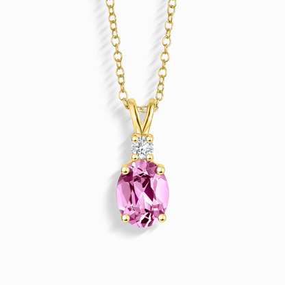 Pink Sapphire Pendant Necklace in 18k Gold Vermeil - SJR London Timepiece