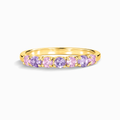 Demi-alliance saphir rose et améthyste rose en vermeil 18 carats