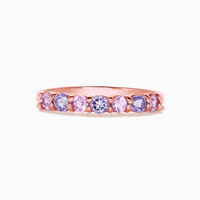 Pink Sapphire & Pink Amethyst Half Eternity Band in 18K Rose Gold Vermeil - SJR London Timepiece