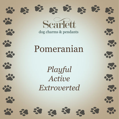 Pomeranian Silver Dog Charm