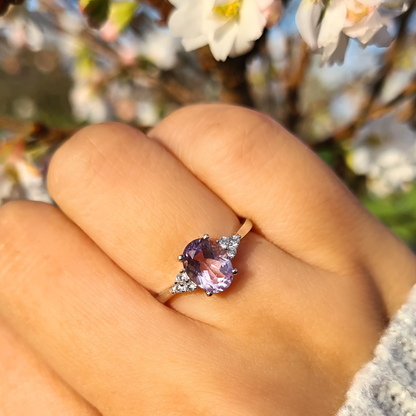 Lavender Amethyst Ring in Sterling Silver - SJR London Timepiece