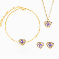 Purple Heart Lavender Amethyst Jewellery Set in 18k Gold Vermeil - SJR London Timepiece