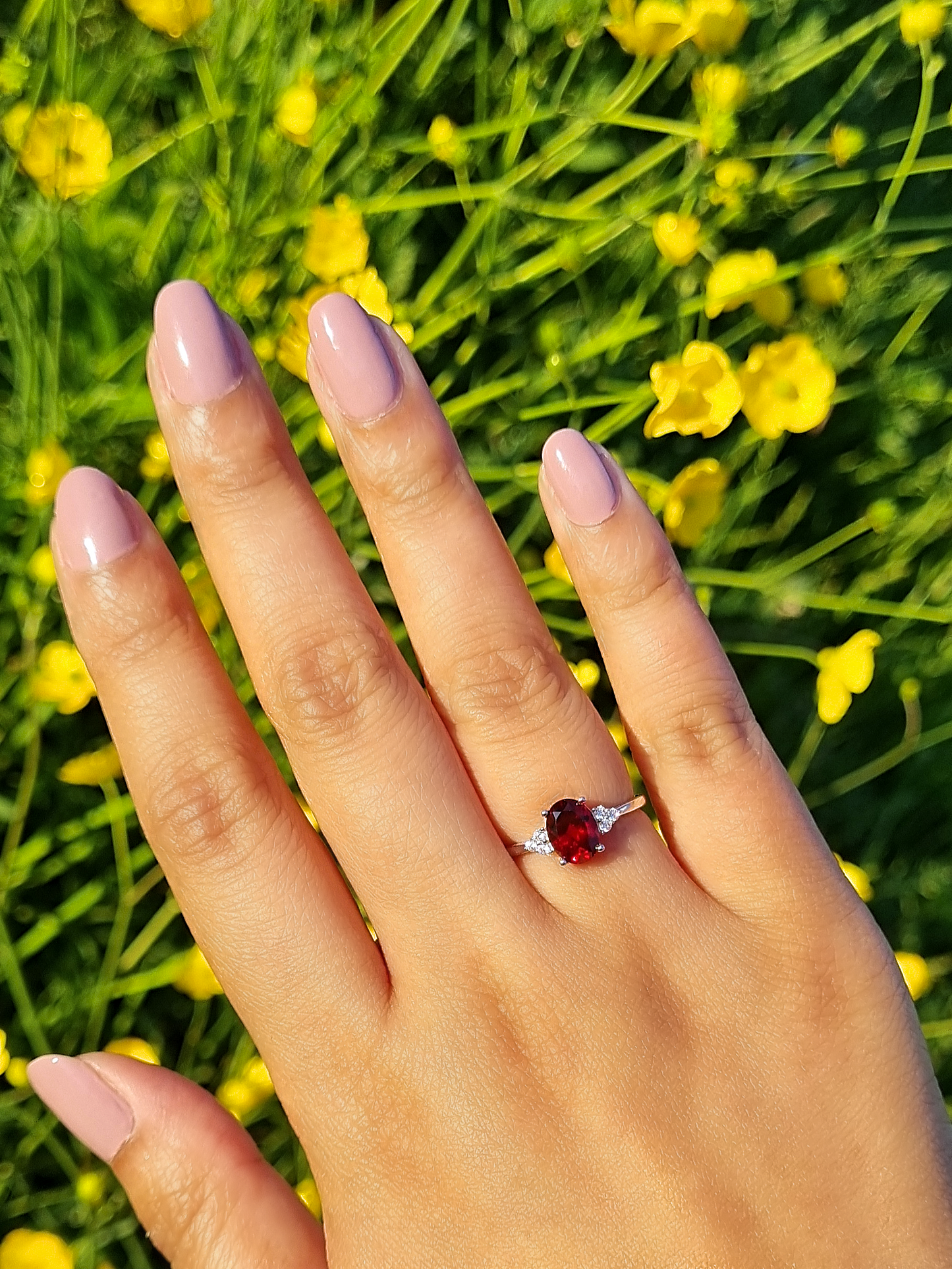 Garnet Ring in Sterling Silver - SJR London Timepiece