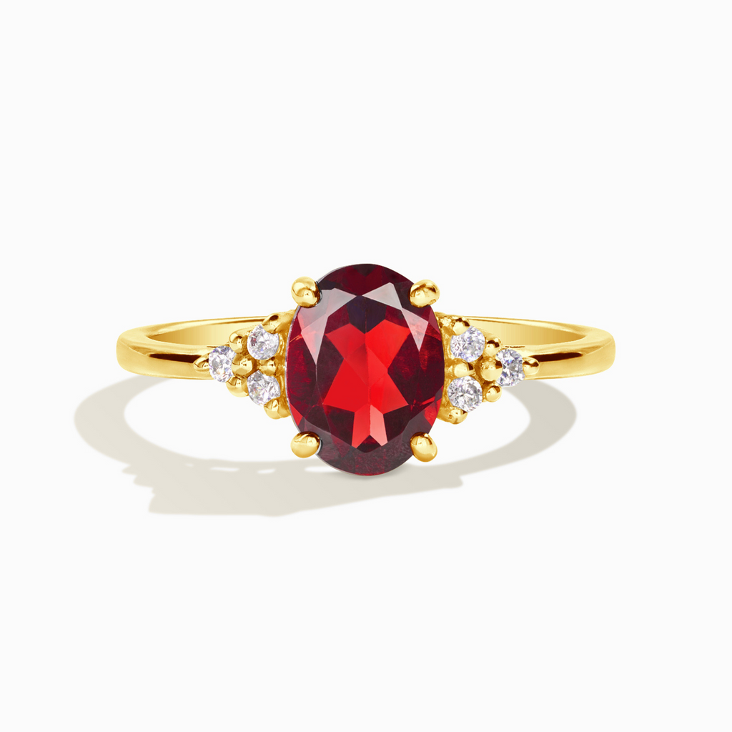 Bague Grenat en Vermeil d'Or 18 carats