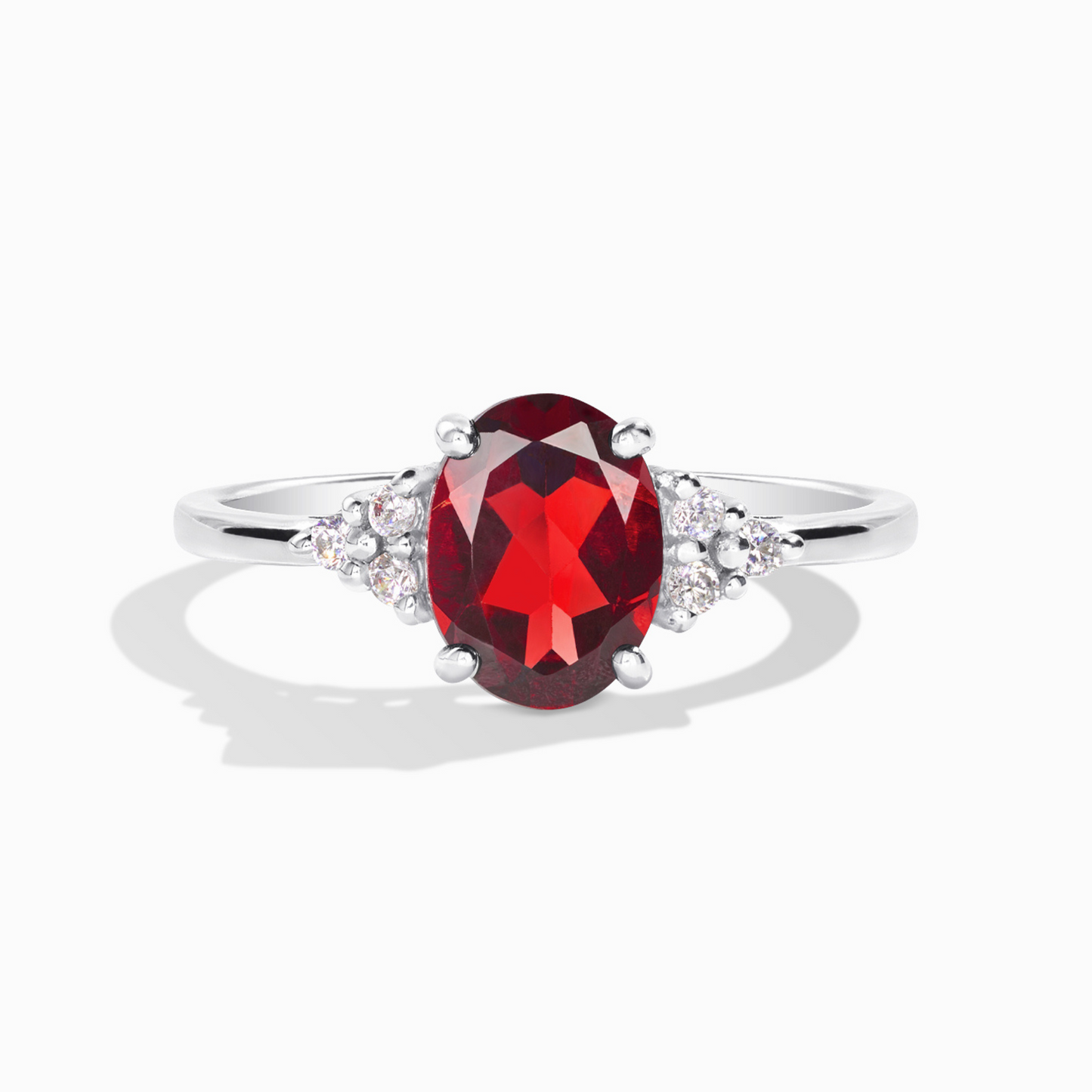 Garnet Ring in Sterling Silver - SJR London Timepiece