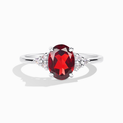 Garnet Ring in Sterling Silver - SJR London Timepiece