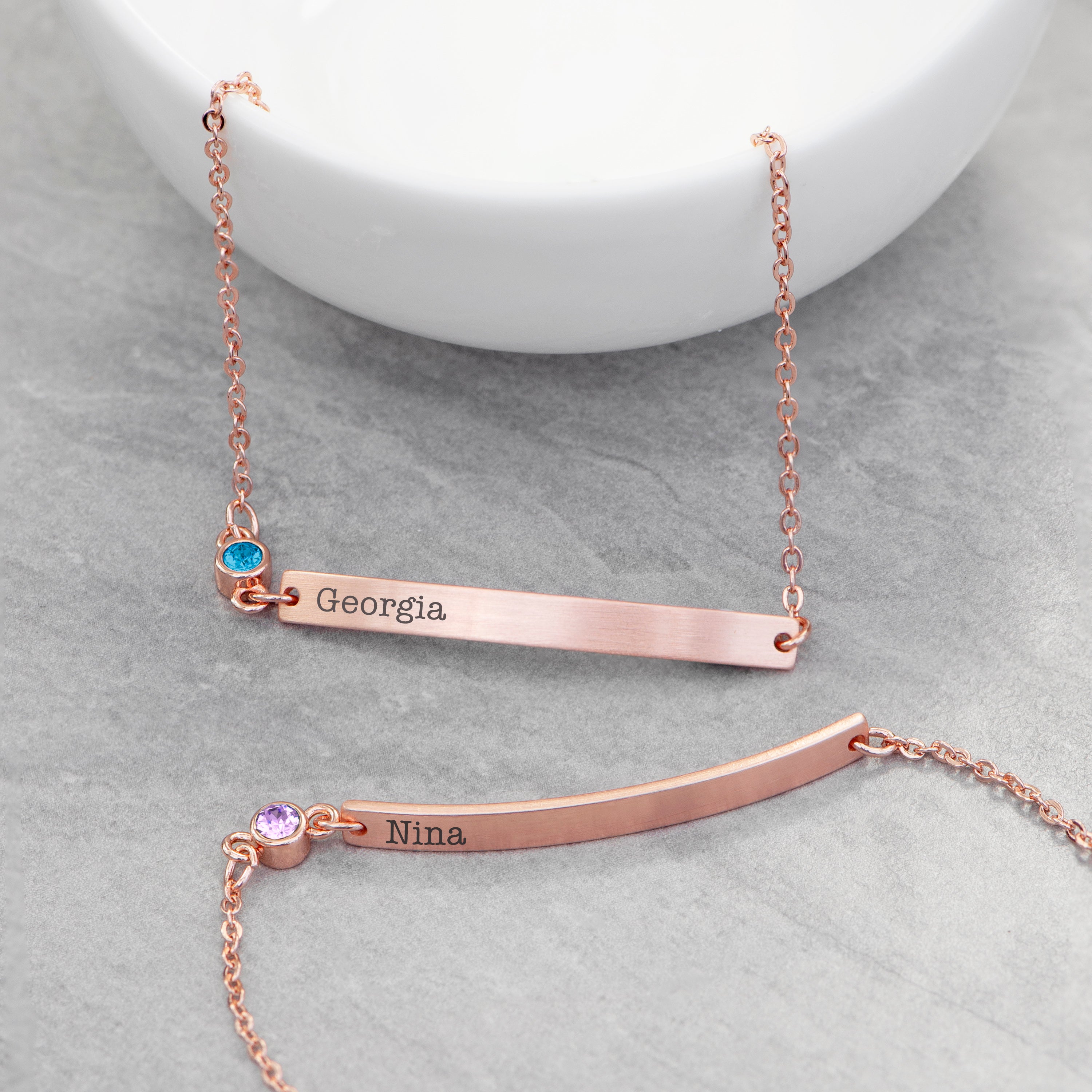 Personalised Rose Gold Birthstone Swarovski Crystal Bracelet