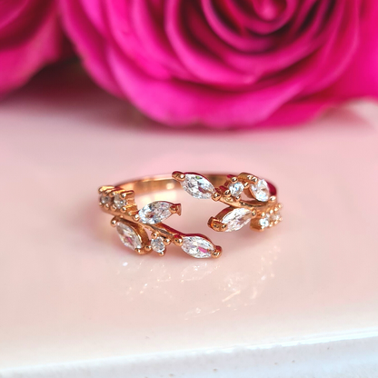 Adjustable Leaf Ring in Rose Gold - SJR London Timepiece