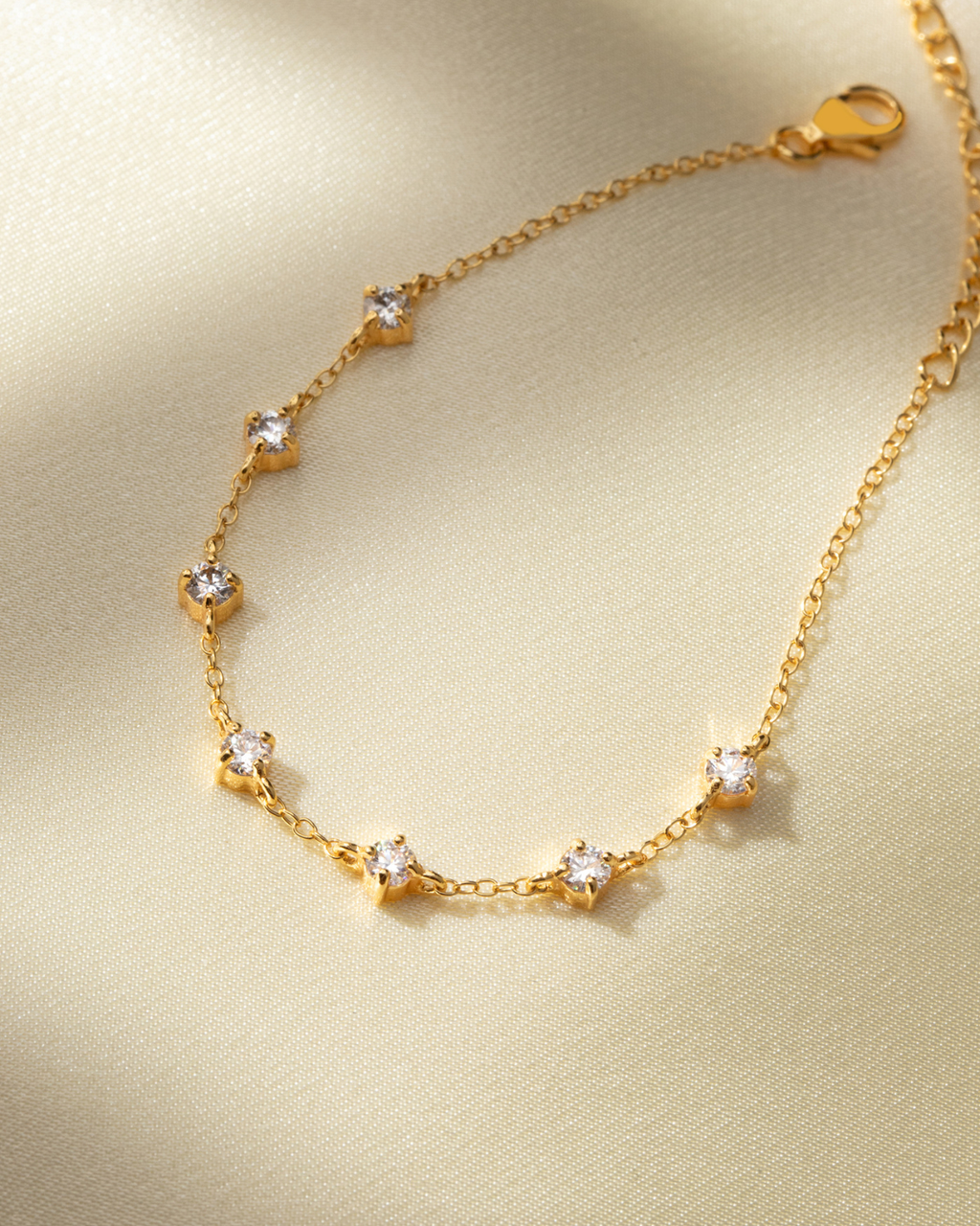 Parure de mariée perles et moissanite en vermeil 18 carats