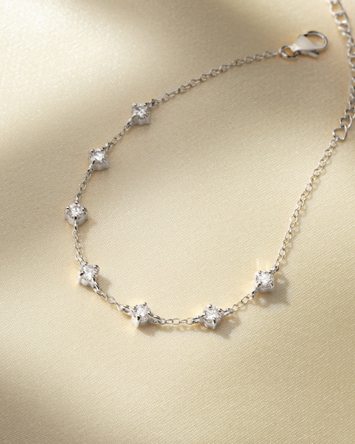 Parure de bijoux de mariée perles et moissanite en argent sterling