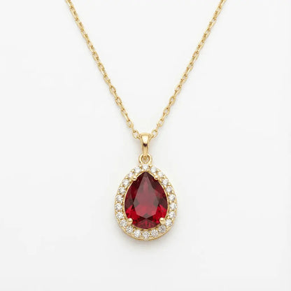 14ct/14K Gold Ruby Necklace – Ruby Glow Teardrop