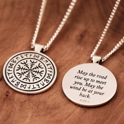 Travel Viking Rune Personalised Silver Necklace