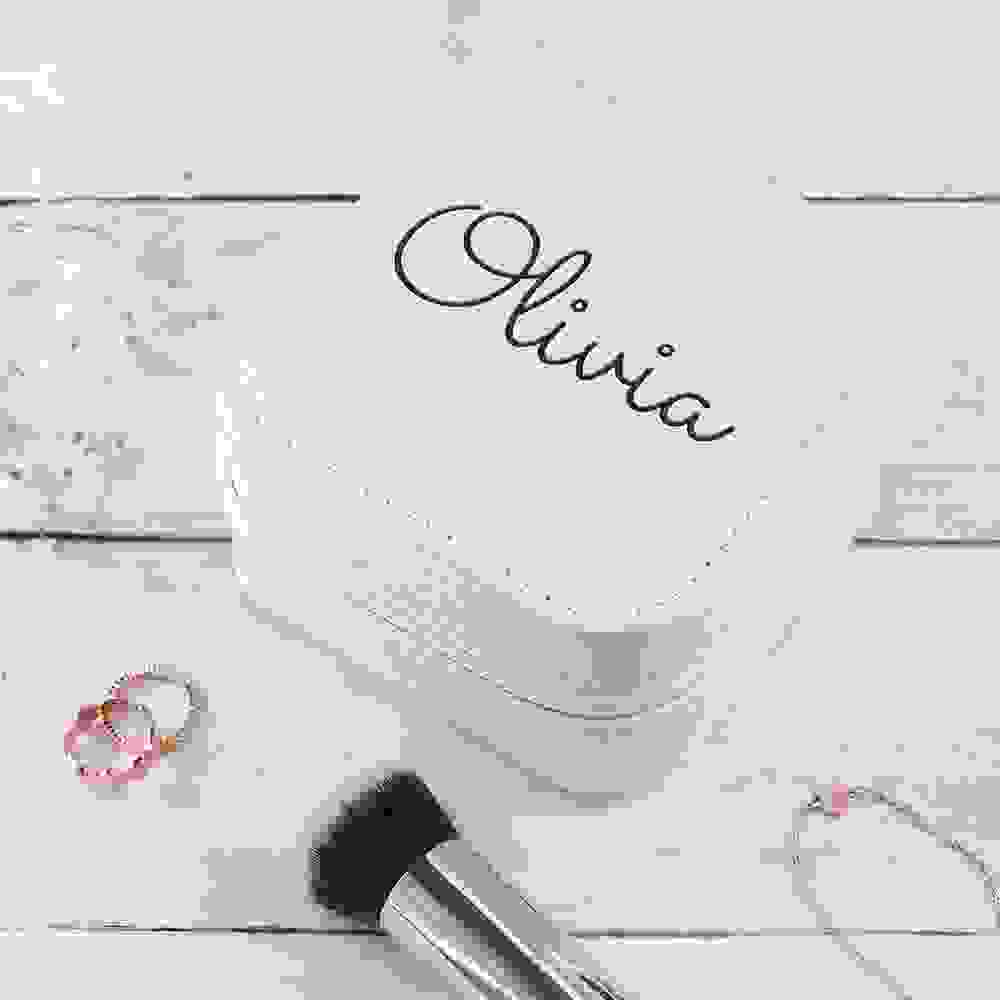 Personalised White Travel Jewellery Case