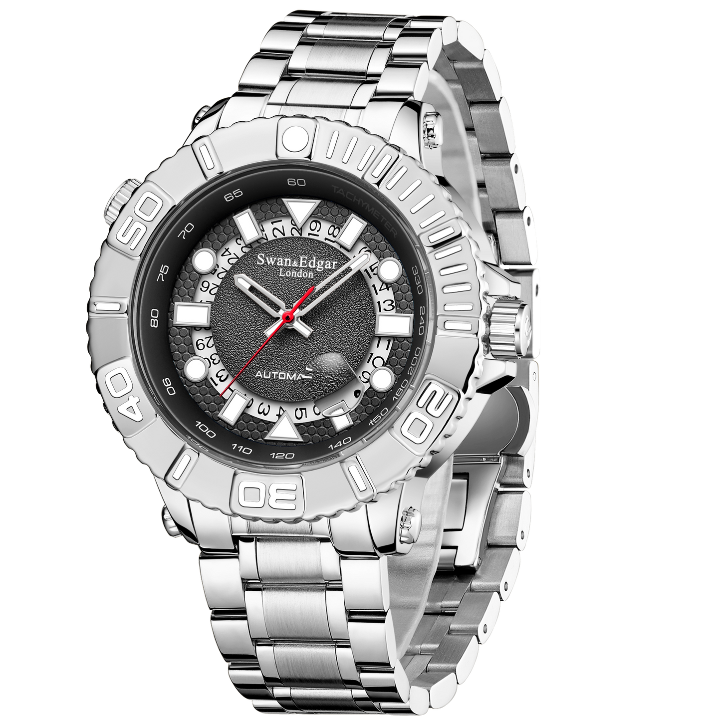 Limited Edition Swan & Edgar Hand Assembled Geometric Racer Automatic Steel - SJR London Timepiece