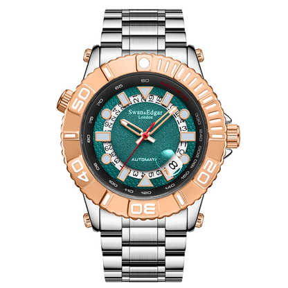 Limited Edition Swan & Edgar Hand Assembled Geometric Racer Automatic Two Tone Steel - SJR London Timepiece