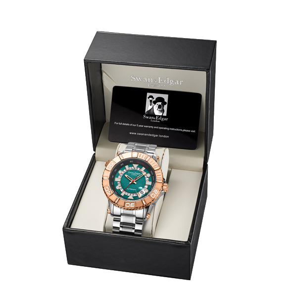 Limited Edition Swan & Edgar Hand Assembled Geometric Racer Automatic Two Tone Steel - SJR London Timepiece