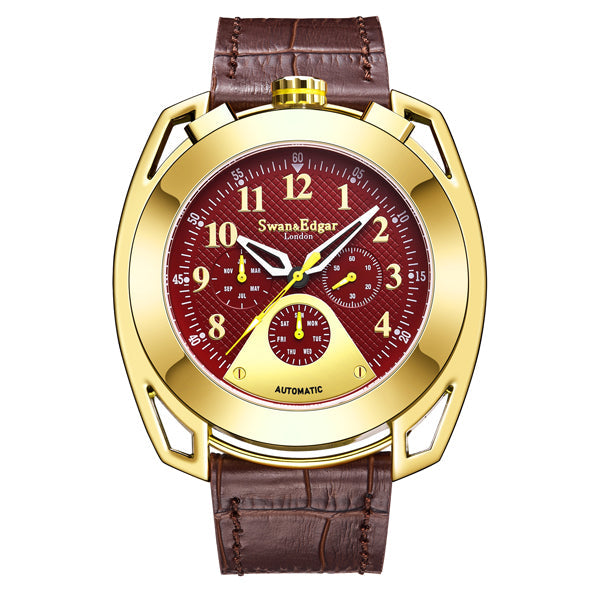 Limited Edition Swan & Edgar Hand Assembled Crusader Automatic Brown - SJR London Timepiece