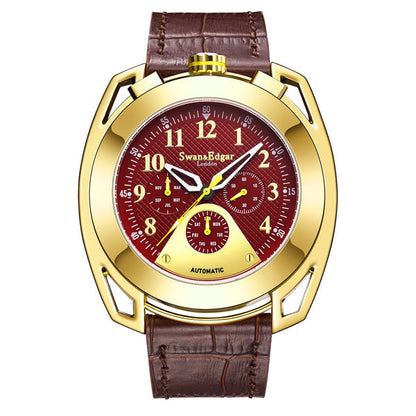 Limited Edition Swan & Edgar Hand Assembled Crusader Automatic Brown - SJR London Timepiece