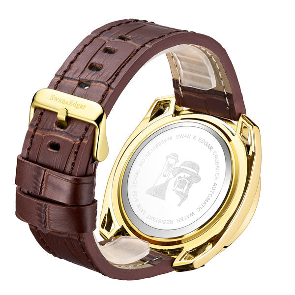 Limited Edition Swan & Edgar Hand Assembled Crusader Automatic Brown - SJR London Timepiece