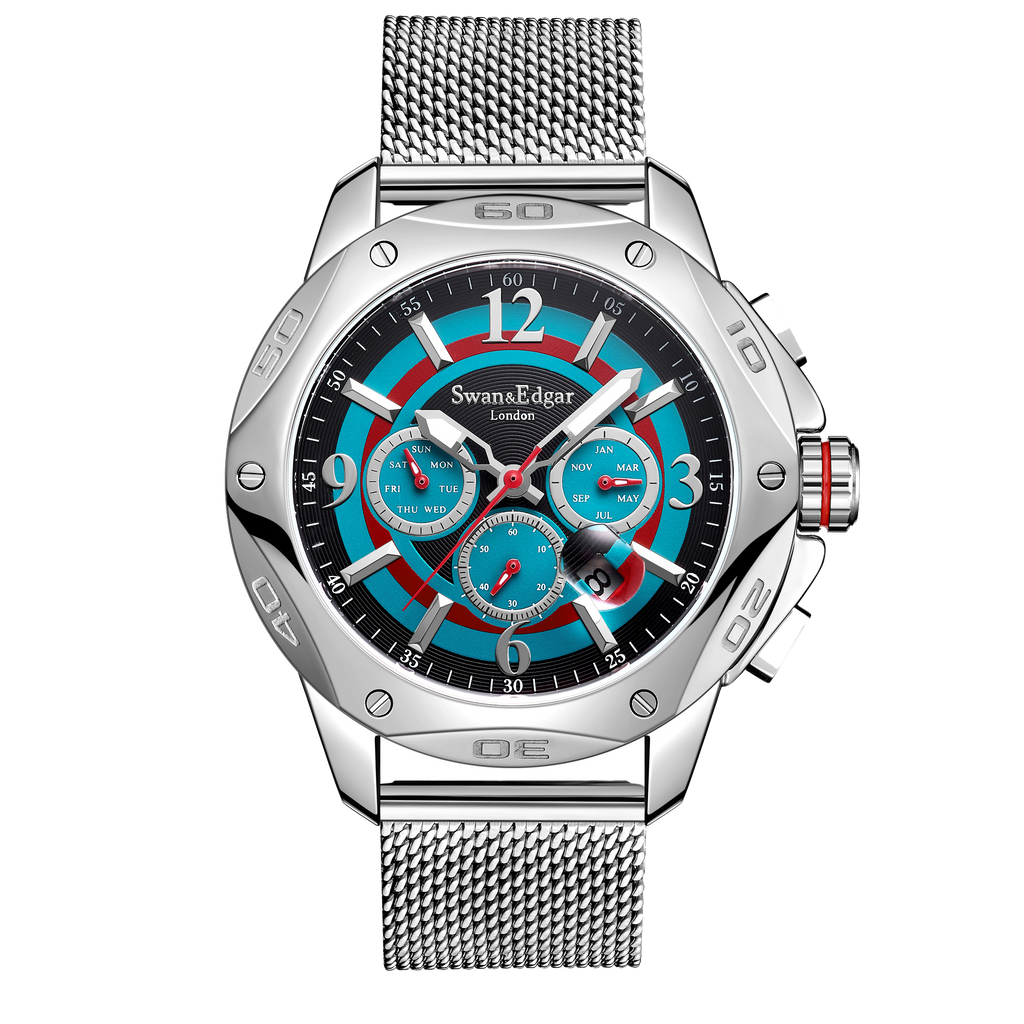 Montre automatique acier « Sports Target » assemblée à la main Swan & Edgar - Édition Limitée
