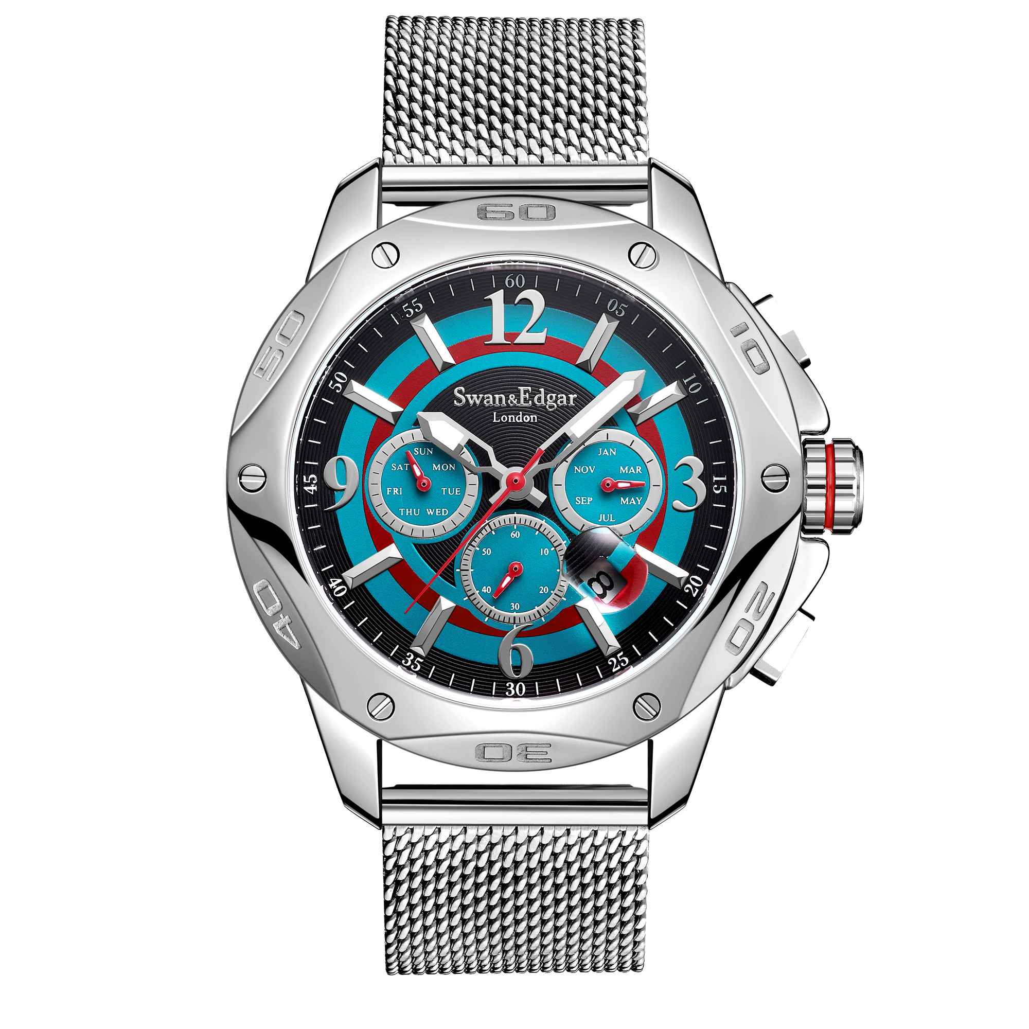 Montre automatique acier « Sports Target » assemblée à la main Swan & Edgar - Édition Limitée