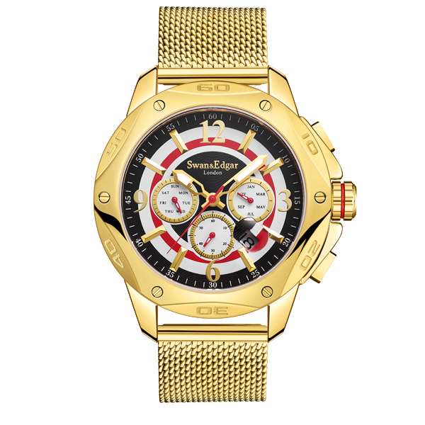 Limited Edition Swan & Edgar Hand Assembled Sports Target Automatic Gold - SJR London Timepiece