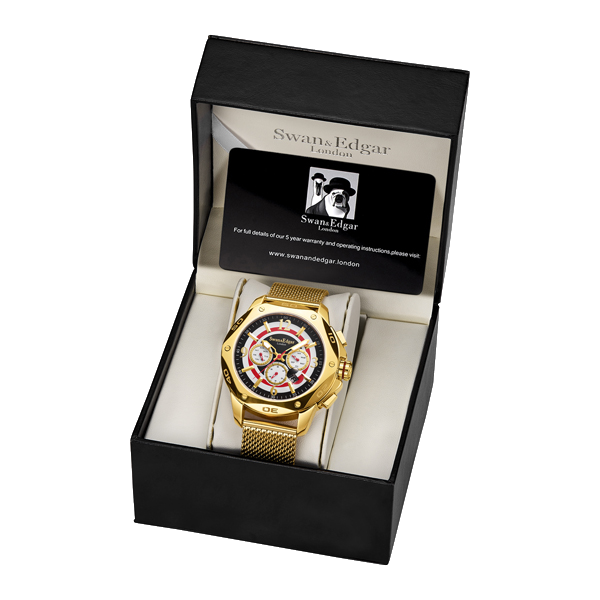 Limited Edition Swan & Edgar Hand Assembled Sports Target Automatic Gold - SJR London Timepiece