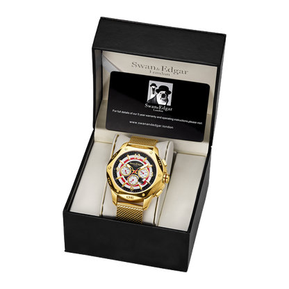 Limited Edition Swan & Edgar Hand Assembled Sports Target Automatic Gold - SJR London Timepiece