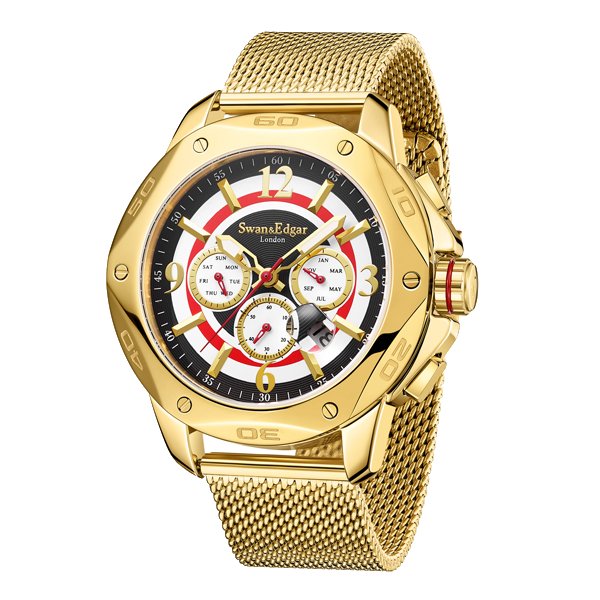 Limited Edition Swan & Edgar Hand Assembled Sports Target Automatic Gold - SJR London Timepiece