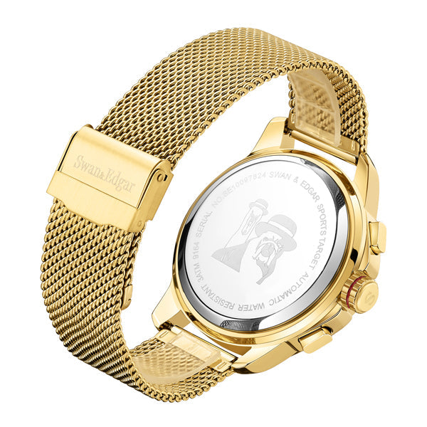 Limited Edition Swan & Edgar Hand Assembled Sports Target Automatic Gold - SJR London Timepiece