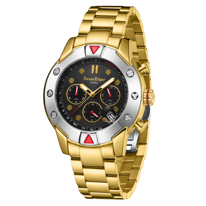 Limited Edition Swan & Edgar Hand Assembled Mechanical-Quartz Hybrid Gold - SJR London Timepiece