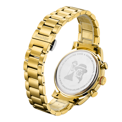 Limited Edition Swan & Edgar Hand Assembled Mechanical-Quartz Hybrid Gold - SJR London Timepiece