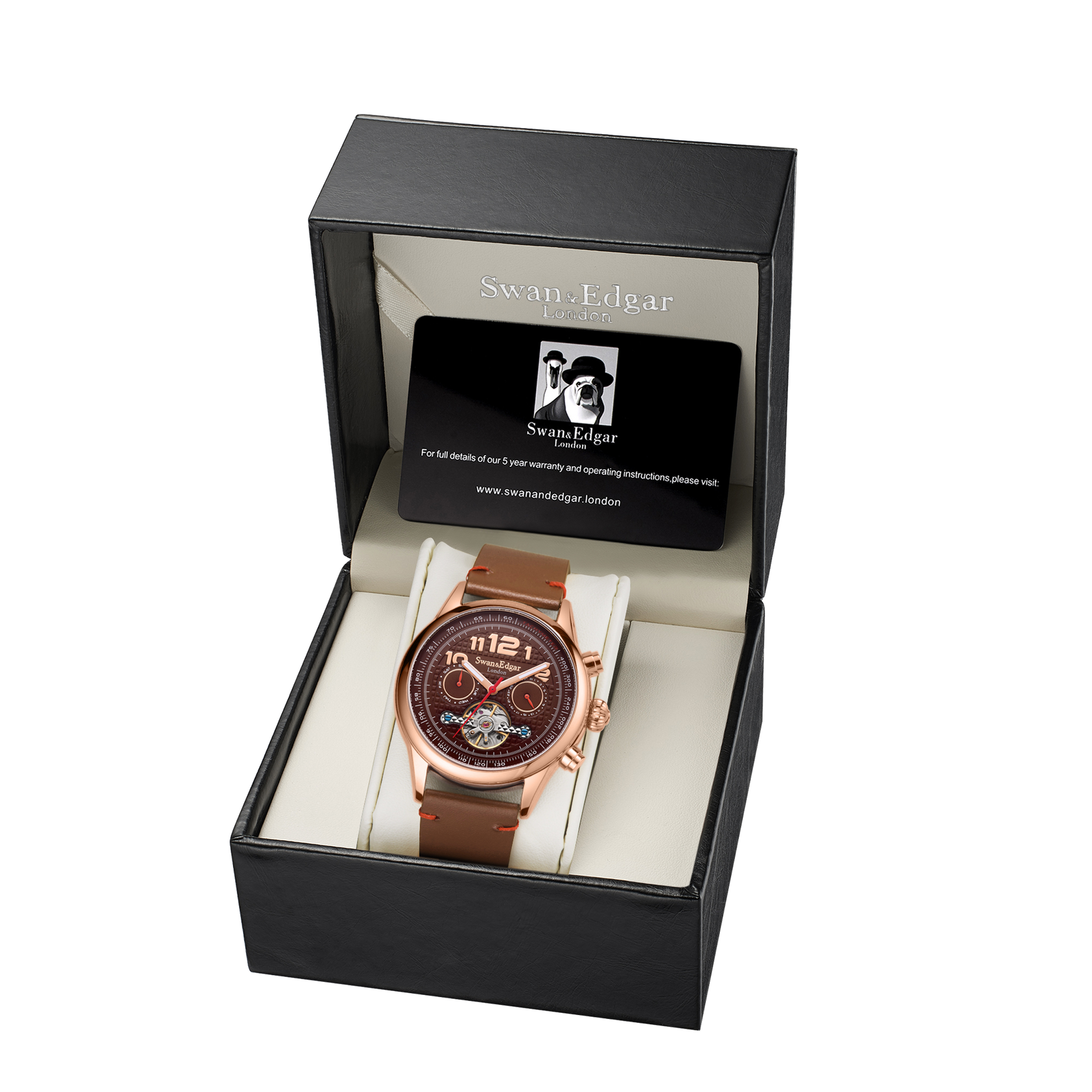 Limited Edition Swan & Edgar Hand Assembled Hasten Automatic Rose Brown - SJR London Timepiece