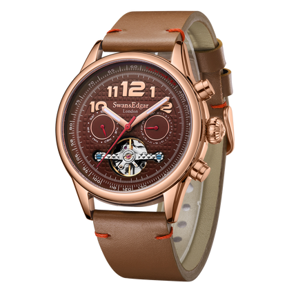 Limited Edition Swan & Edgar Hand Assembled Hasten Automatic Rose Brown - SJR London Timepiece