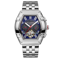 Limited Edition Swan & Edgar Hand Assembled Knight Exhibition Automatic Silver Navy - SJR London Timepiece