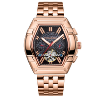 Limited Edition Swan & Edgar Hand Assembled Knight Exhibition Automatic Rose Black - SJR London Timepiece