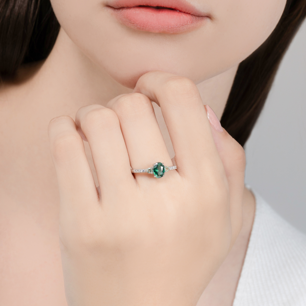 Green Topaz and Green Tourmaline Ring in Sterling Silver - SJR London Timepiece