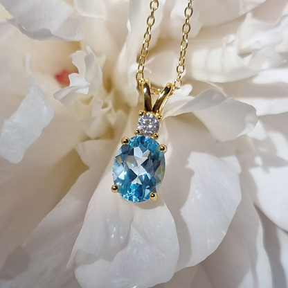 Mini Set 1 - Blue Topaz Jewellery Set in 18k Gold Vermeil - SJR London Timepiece
