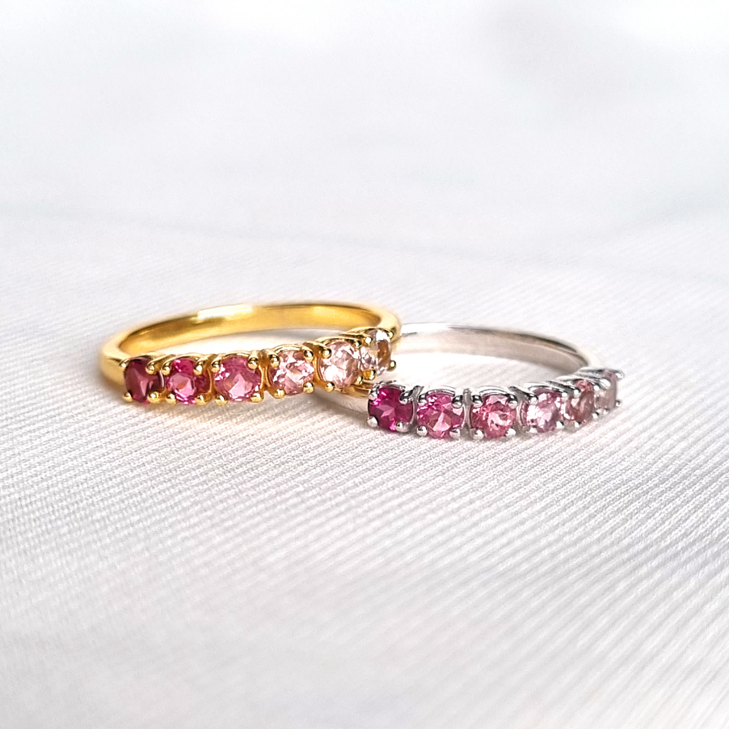 Ombre Pink Tourmaline Eternity Band in 18k Gold Vermeil - SJR London Timepiece