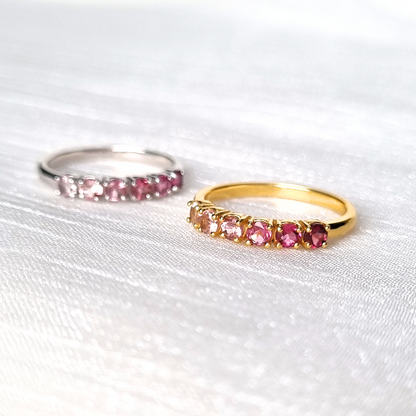 Ombre Pink Tourmaline Eternity Band in 18k Gold Vermeil - SJR London Timepiece