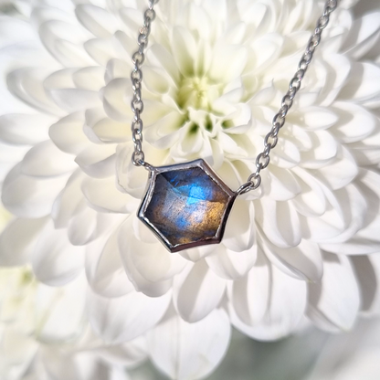Labradorite Necklace in Sterling Silver - SJR London Timepiece