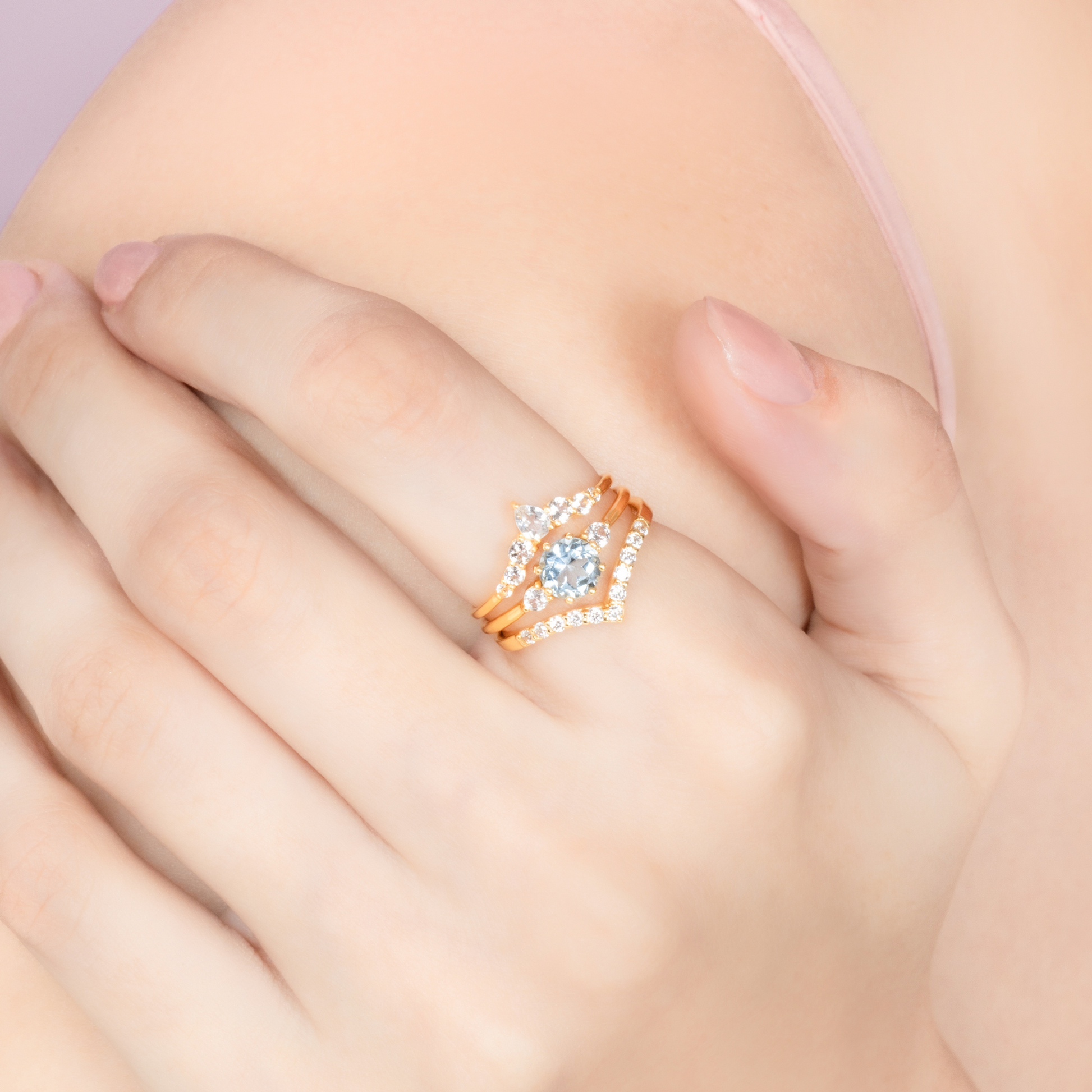 Wishbone Curved Eternity Ring in 18k Gold Vermeil - SJR London Timepiece