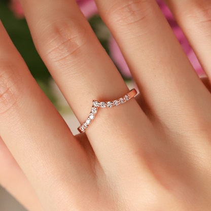 Wishbone Curved Eternity Ring in 18k Rose Gold Vermeil - SJR London Timepiece