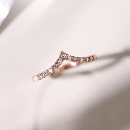 Wishbone Curved Eternity Ring in 18k Rose Gold Vermeil - SJR London Timepiece