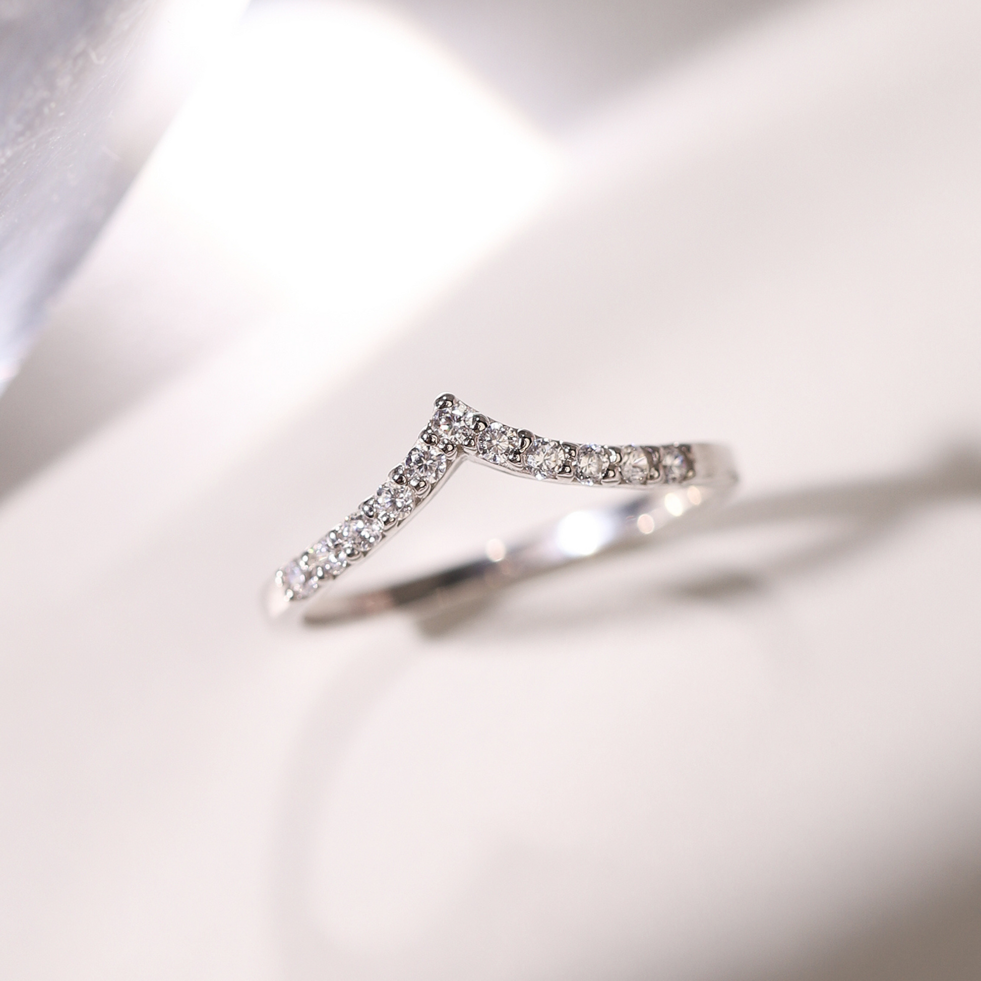 Wishbone Curved Eternity Ring in Sterling Silver - SJR London Timepiece